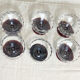 6 Art Deco glasses, purple foot