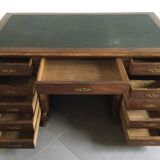 Empire desk with mahogany and oak pedestals