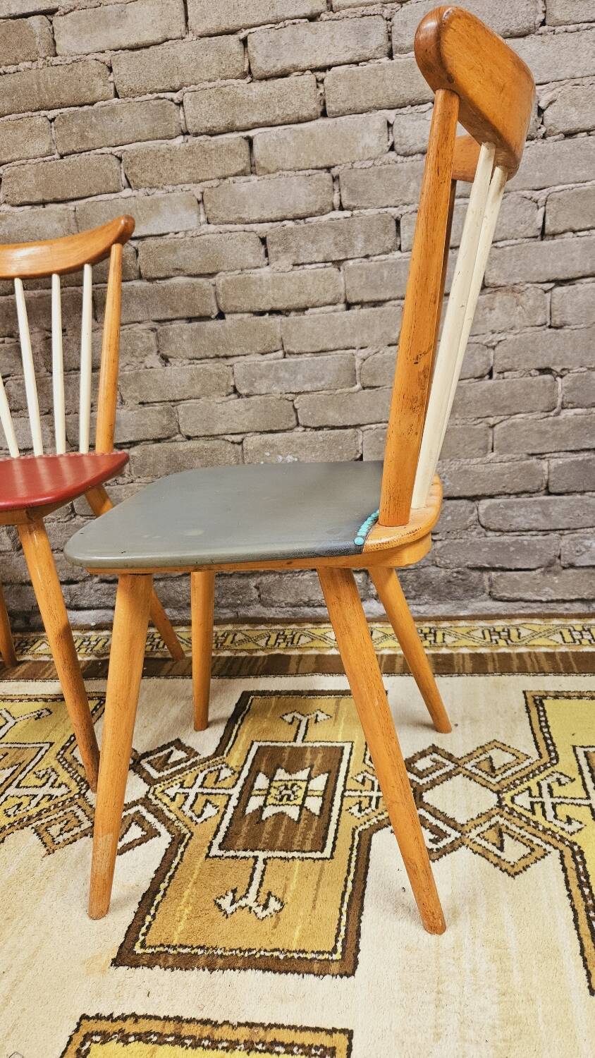 Set of 4 chairs with bars 1960