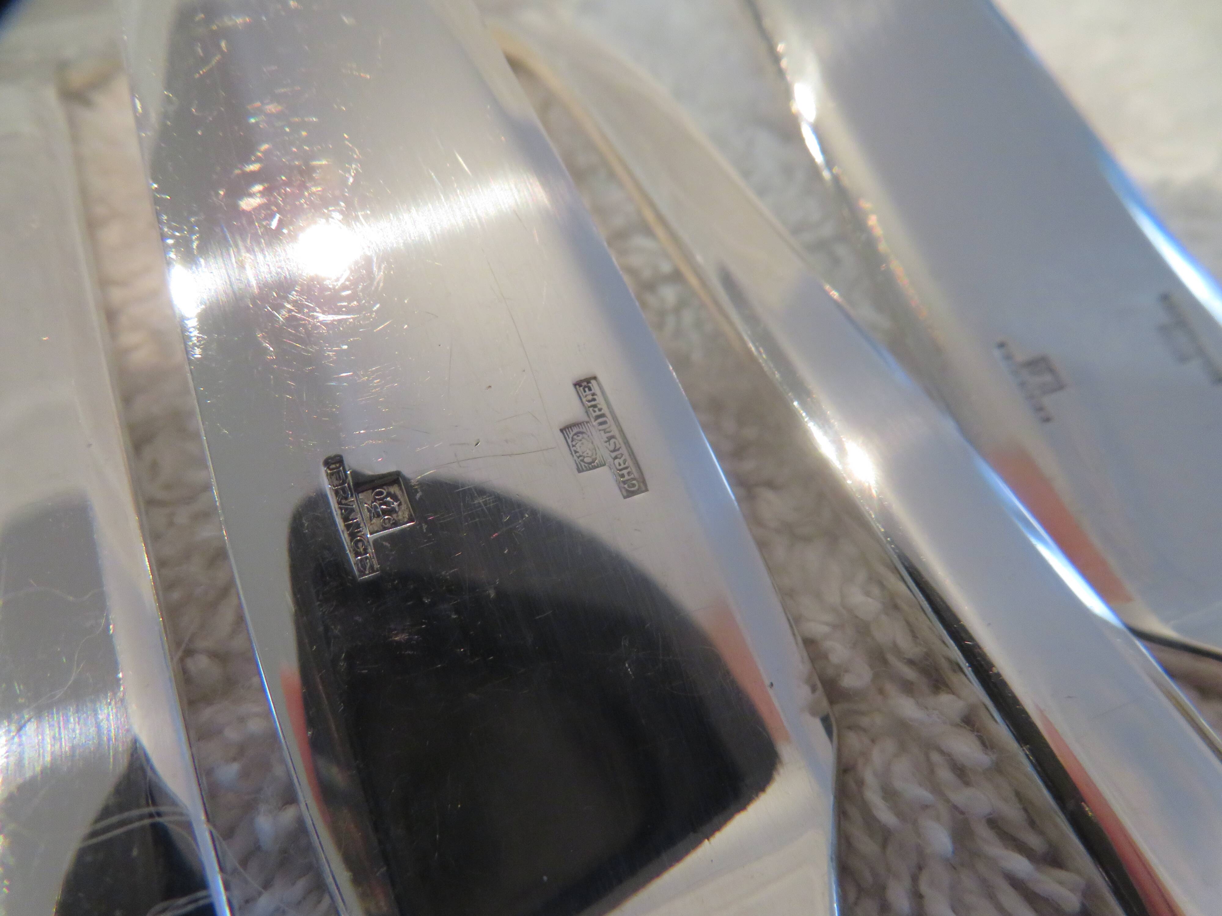 6 fish cutlery sets 12p silver plated metal goldsmith Christofle Concorde