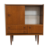 Compact Scandinavian highboard in teak, circa 1960.