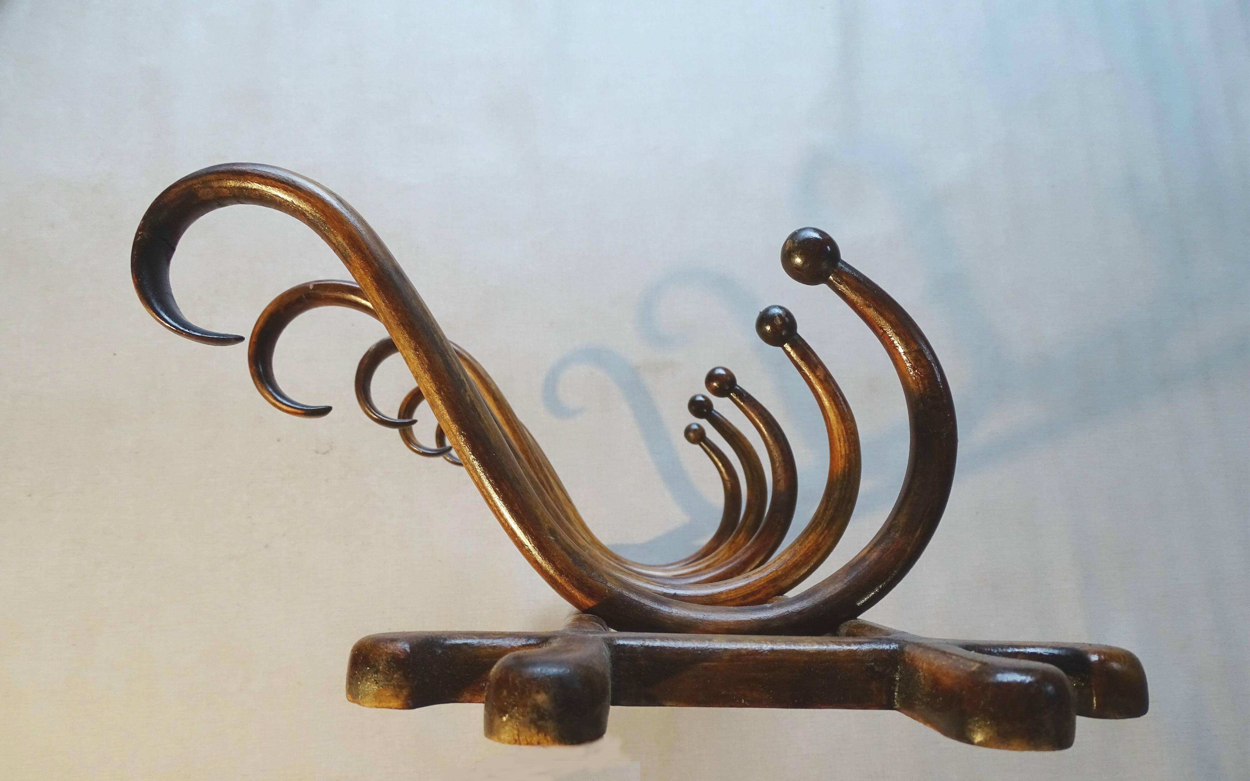 Porte-manteaux mural à 5 patéres 1890 Thonet bentwood