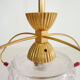 Brass chandelier with glass globe, 4 arrows