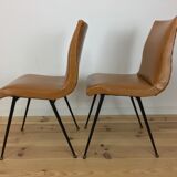 Paire de chaises années 50 pied compas