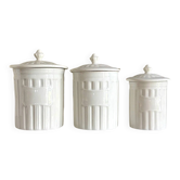 3 white Limoges porcelain Aluminate jars