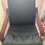 Scandinavian armchair in black leather