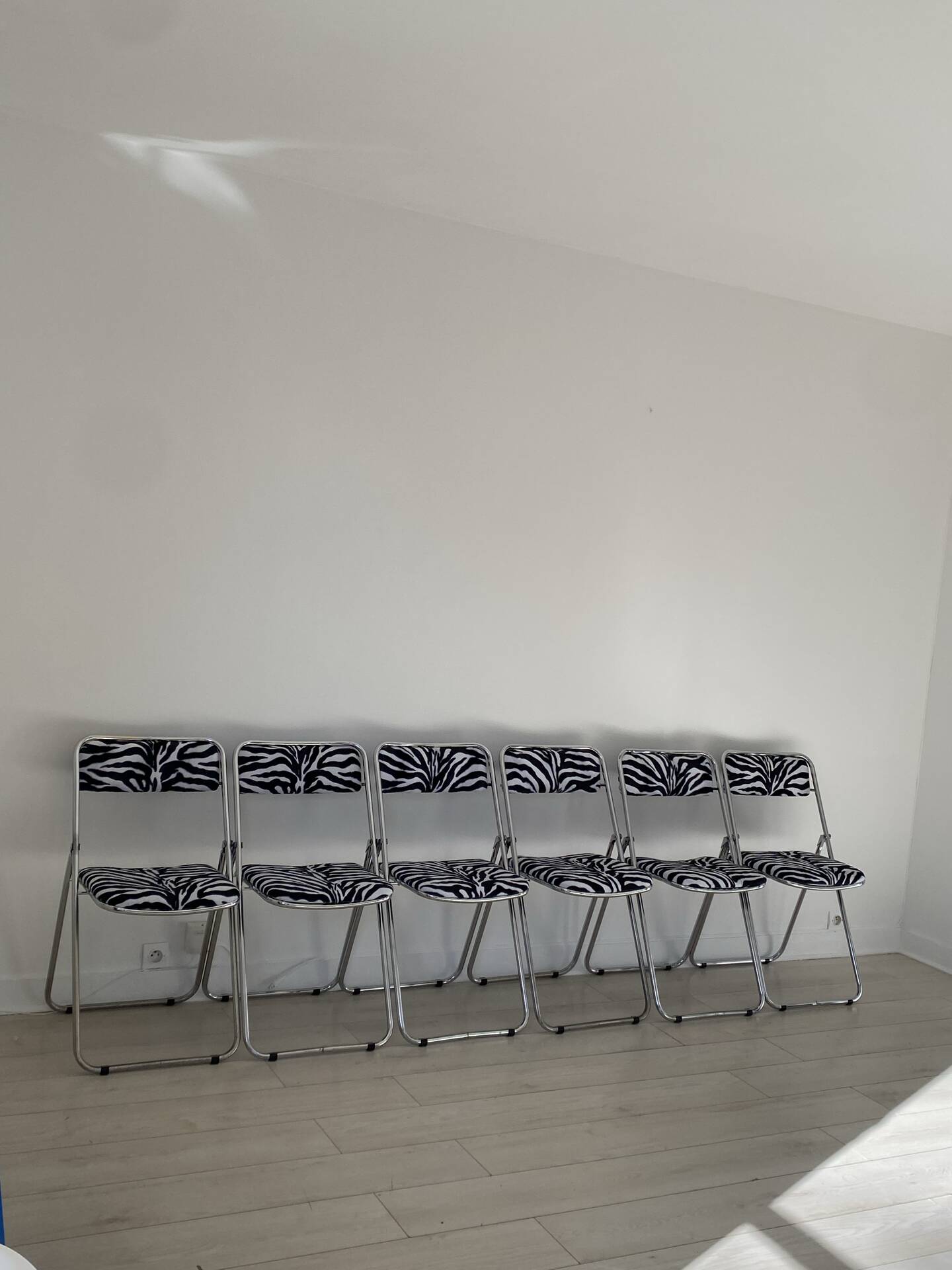 6 zebra folding chairs