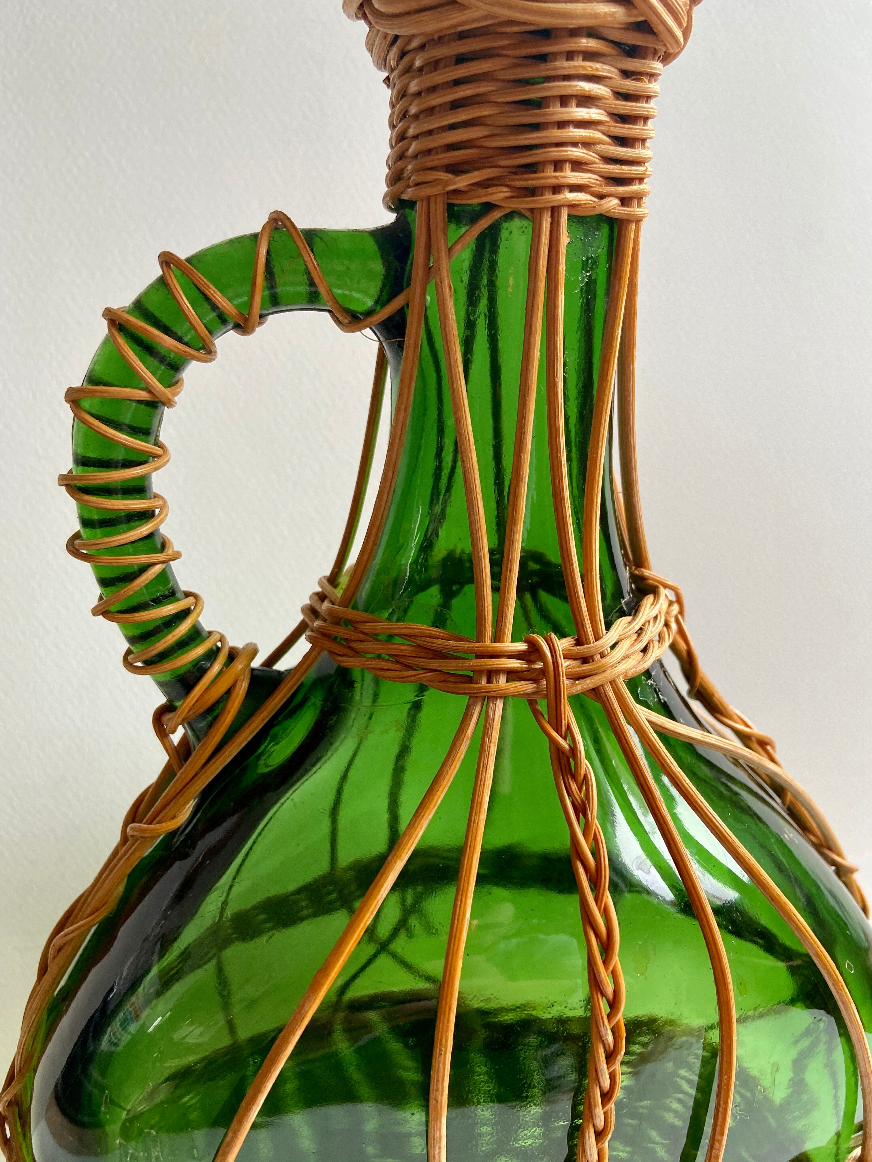 Wicker and glass bottle