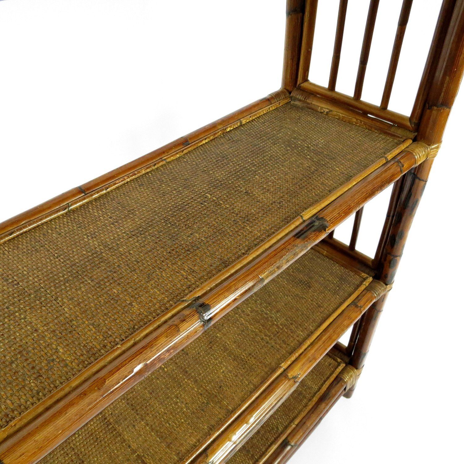 Bamboo and rattan shelf, 1970s