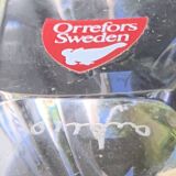 Crystal bowl in the shape of flowers, vintage Orrefors Sweden design