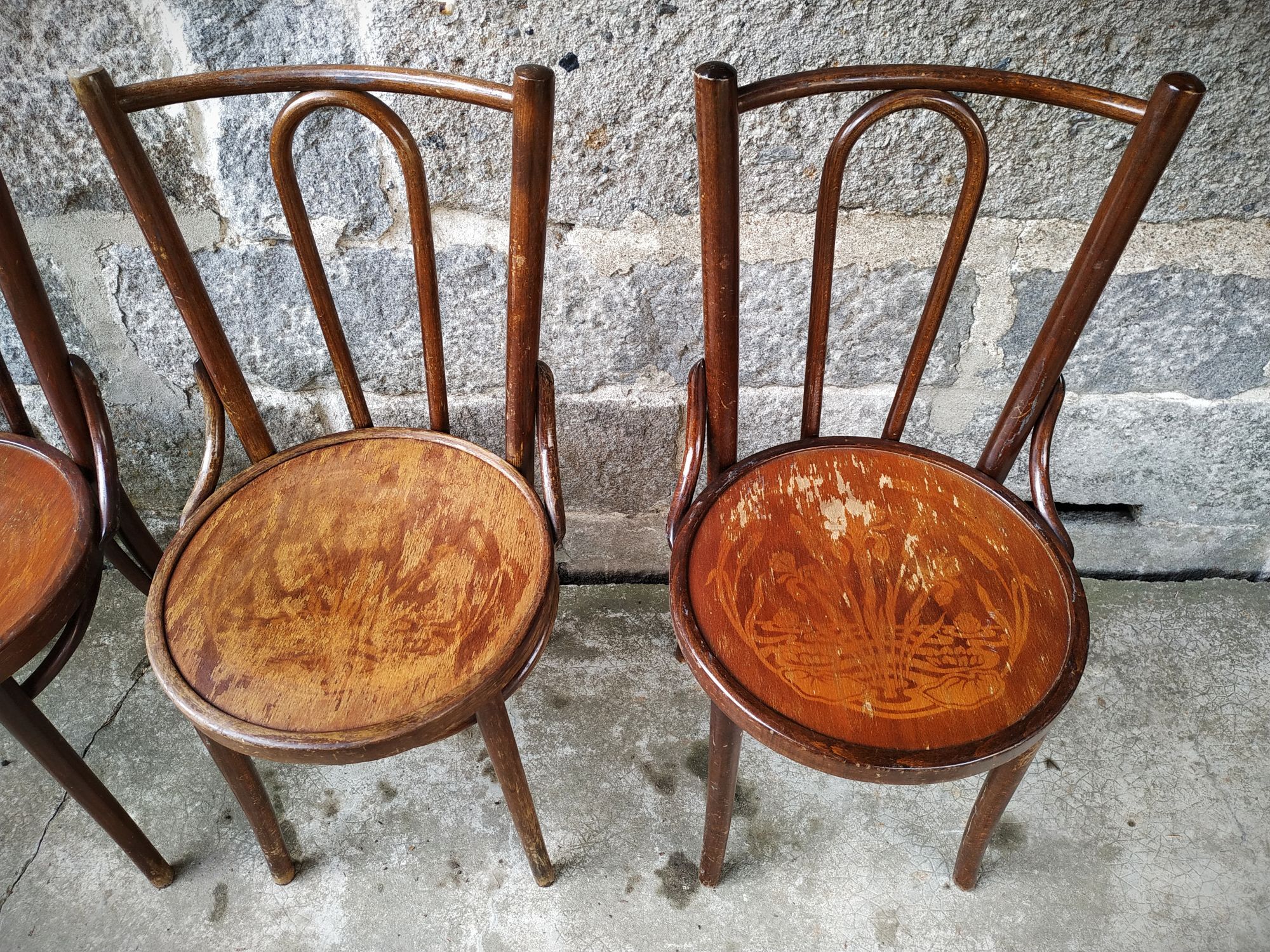 Series of four bistro chairs