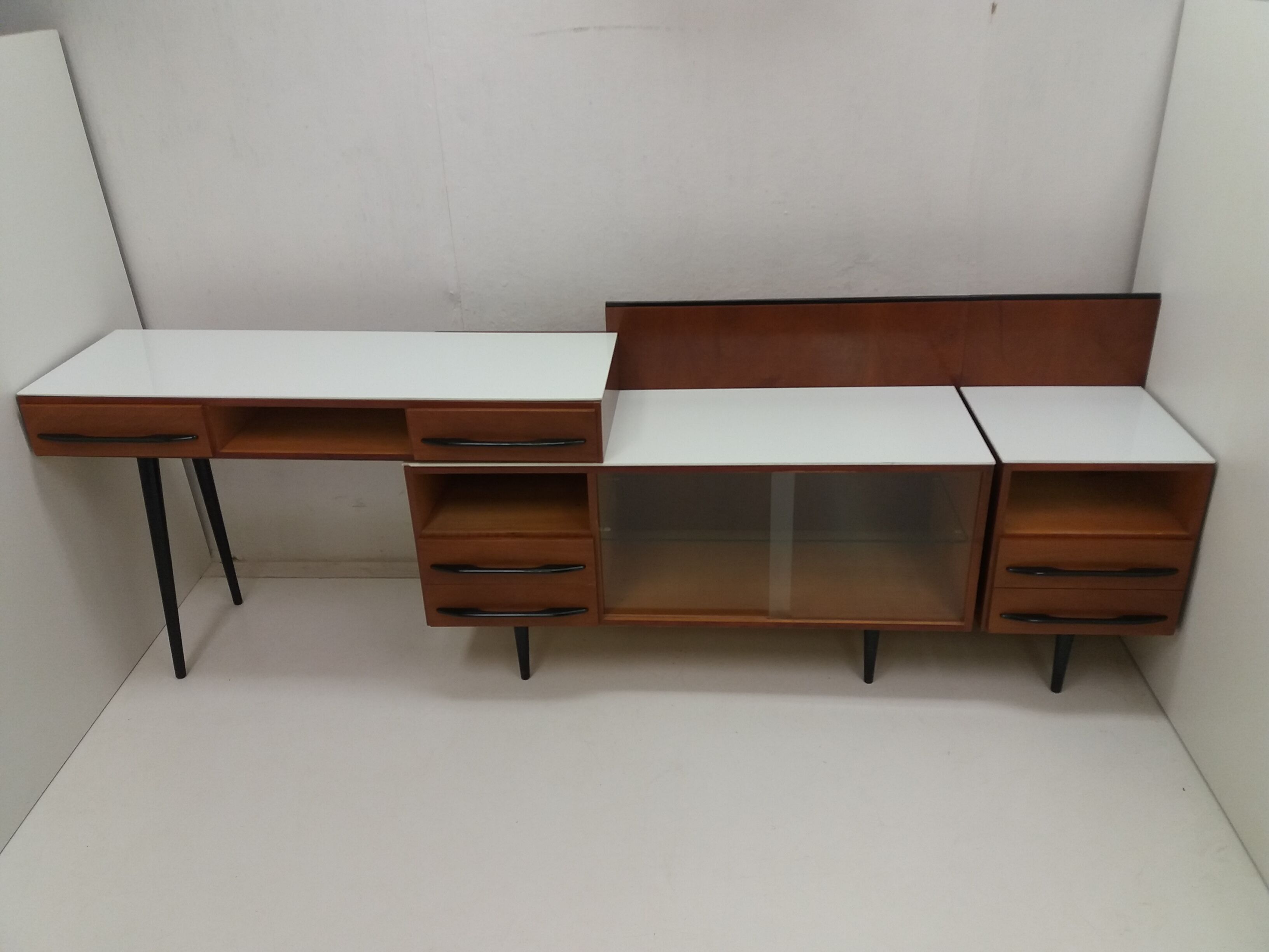 Chest of drawer and writing desk designed by Mojmít Požár, 1960's.