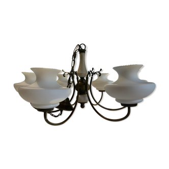 Vintage six-spoke chandelier