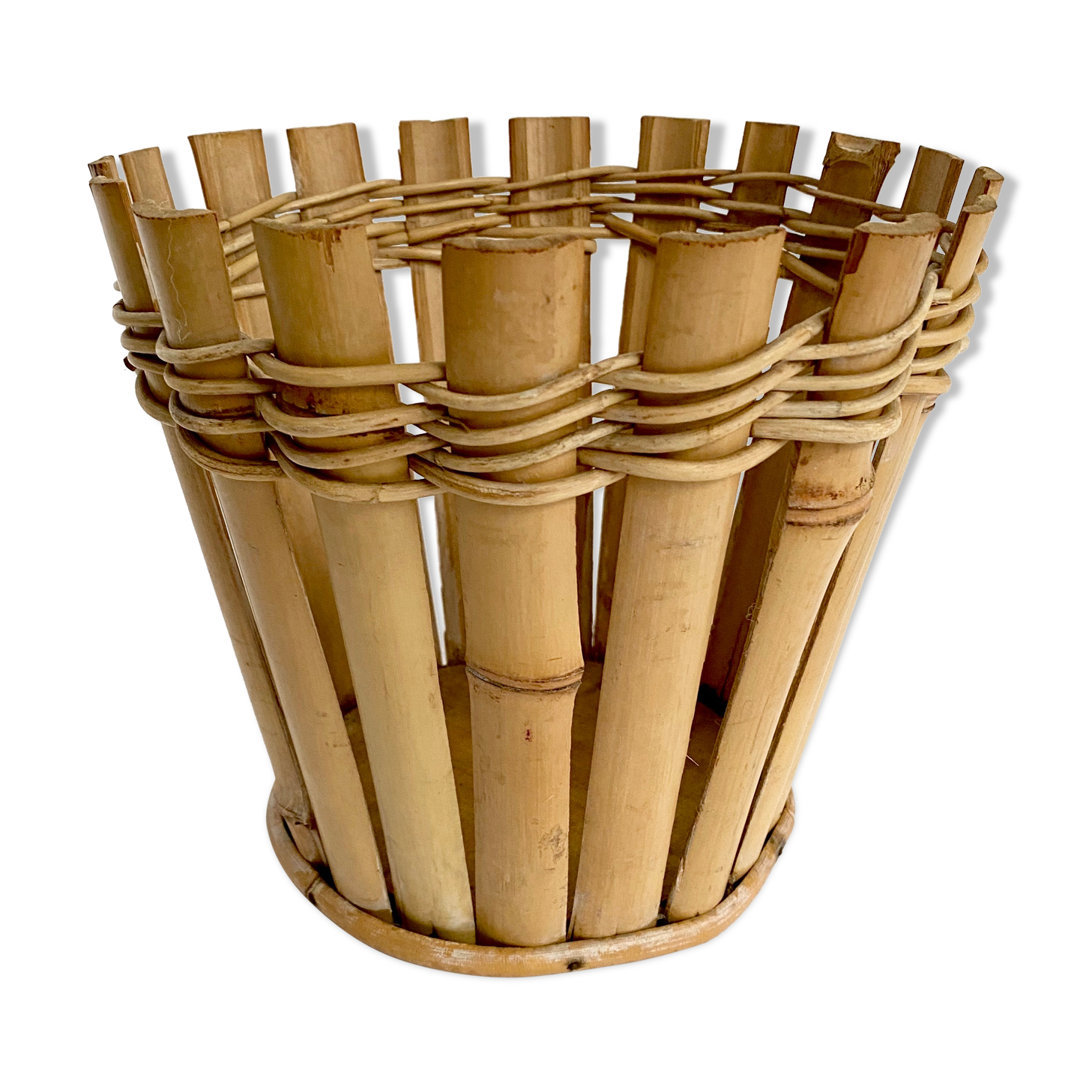 Bamboo and rattan pot cover