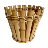Cache-pot en bambou et rotin