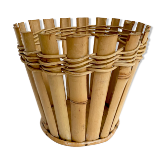 Bamboo and rattan pot cover