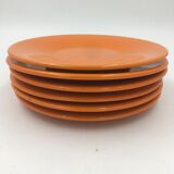 Set of 6 orange plates Franco Pozzi