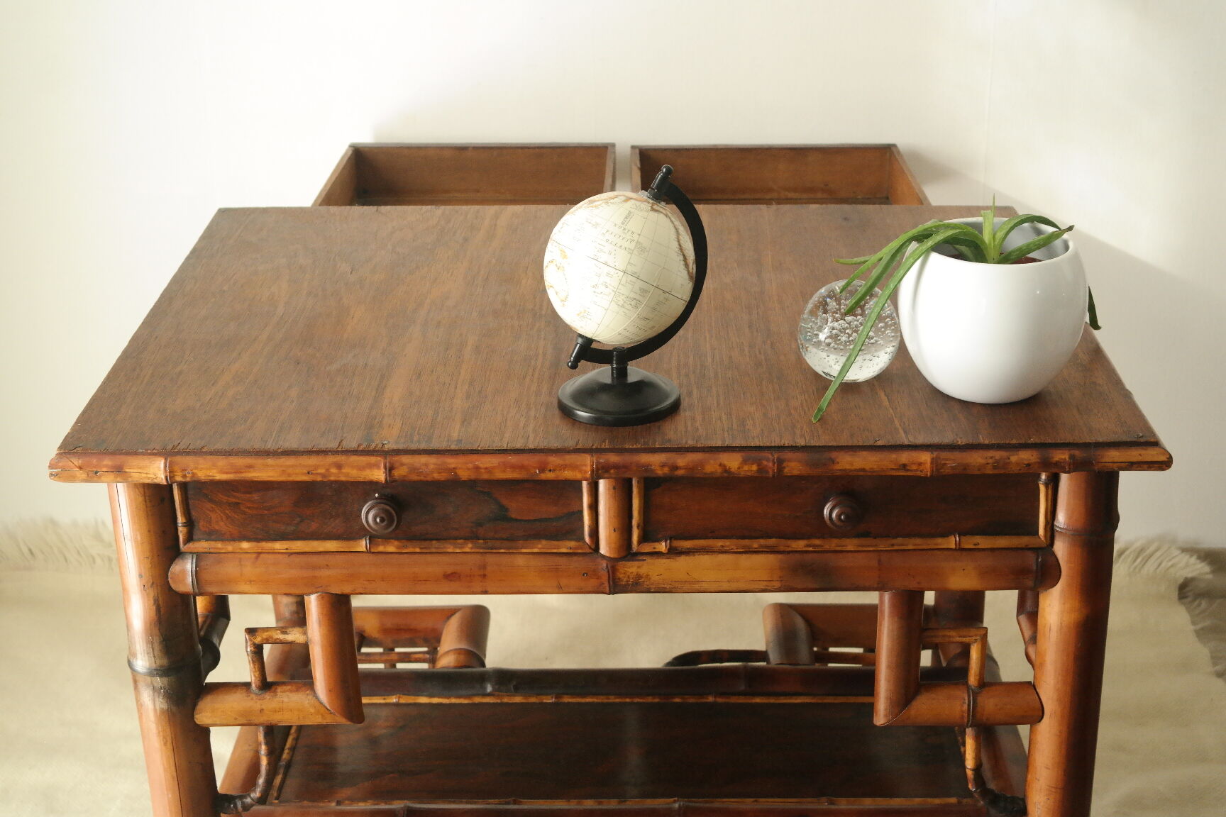 Old colonial style bamboo desk