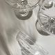 Set of 10 glasses of champagne 1870 in crystal ringing with flat ribs