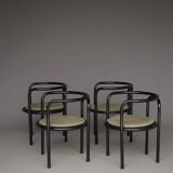 Set of 4 black 'Locus Solus' chairs by Gae Aulenti for Poltronova, 1960s