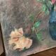 Huile sur toile ancienne Bouquet de roses