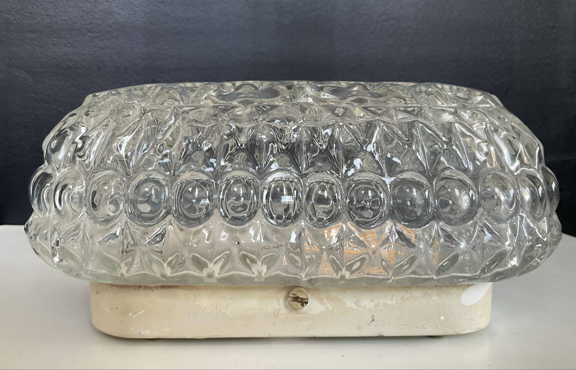 Vintage wall light Marguerite moulded glass