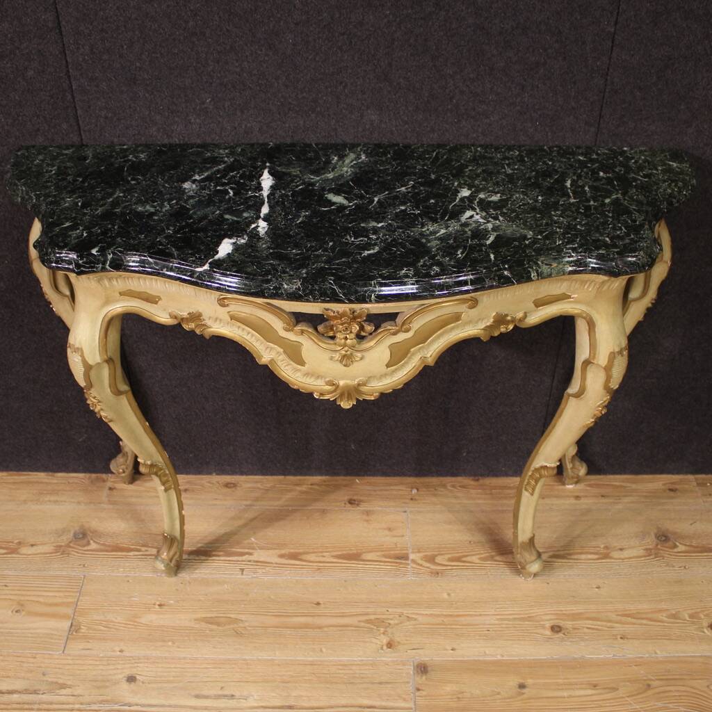 Console italienne laquée et dorée, 20e siècle