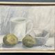 Original Swedish Oil on Canvas – “Jug, Bowl and Fruits” by Main Klarmo‑Kärred – Signed – 1961 – Vintage & Framed – 49×40.5 cm (19.3"×15.9")