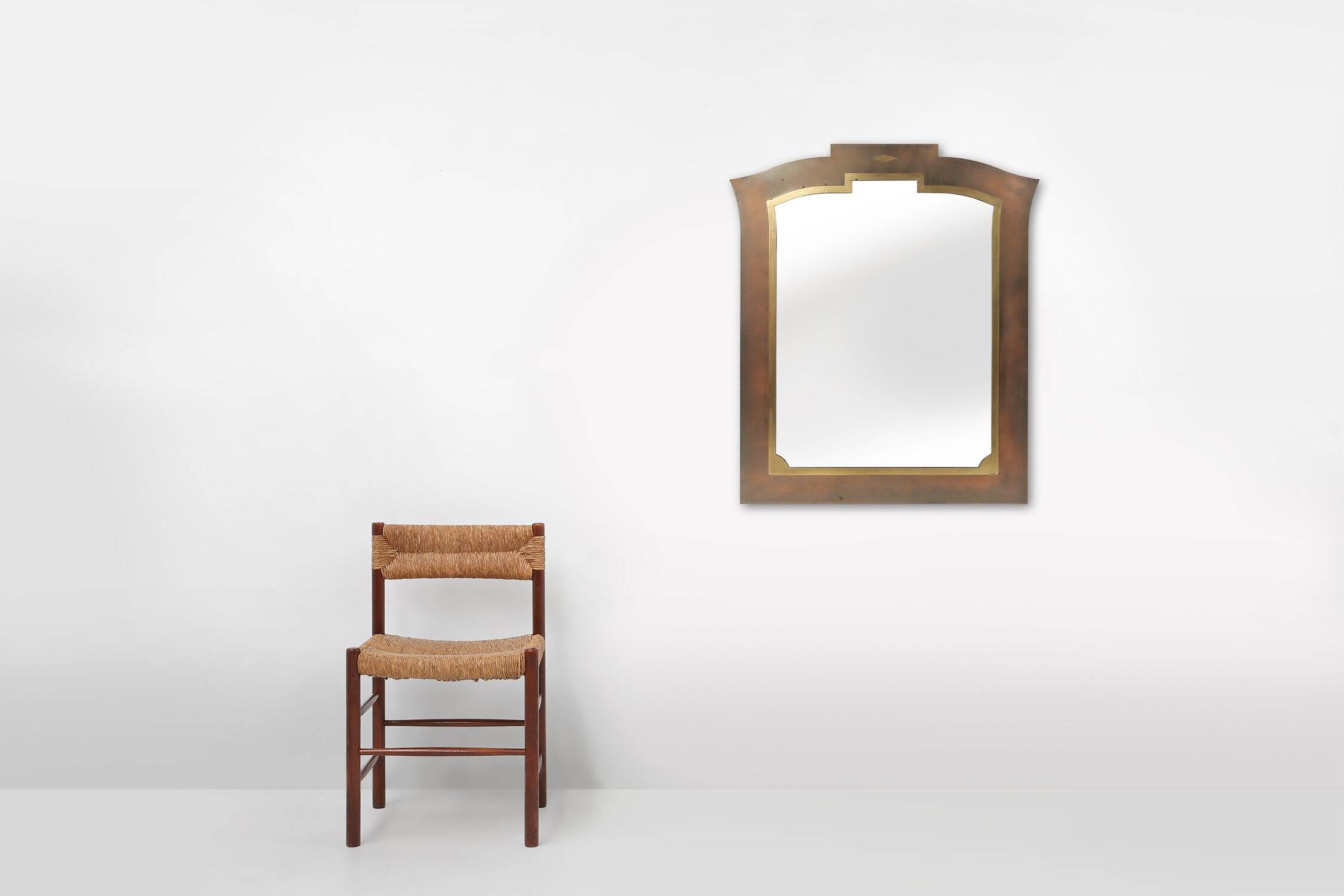 Miroir graphique de Belgo Chrome, Belgique, années 1980.