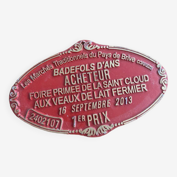 Agricultural competition plaque