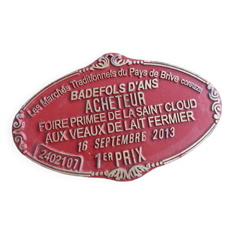 Agricultural competition plaque