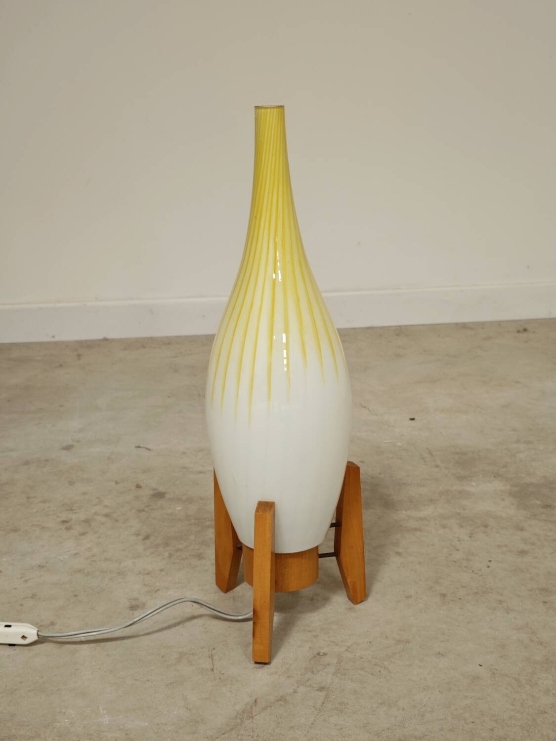 Drevo Humpolec opaline yellow table lamp type 107/S