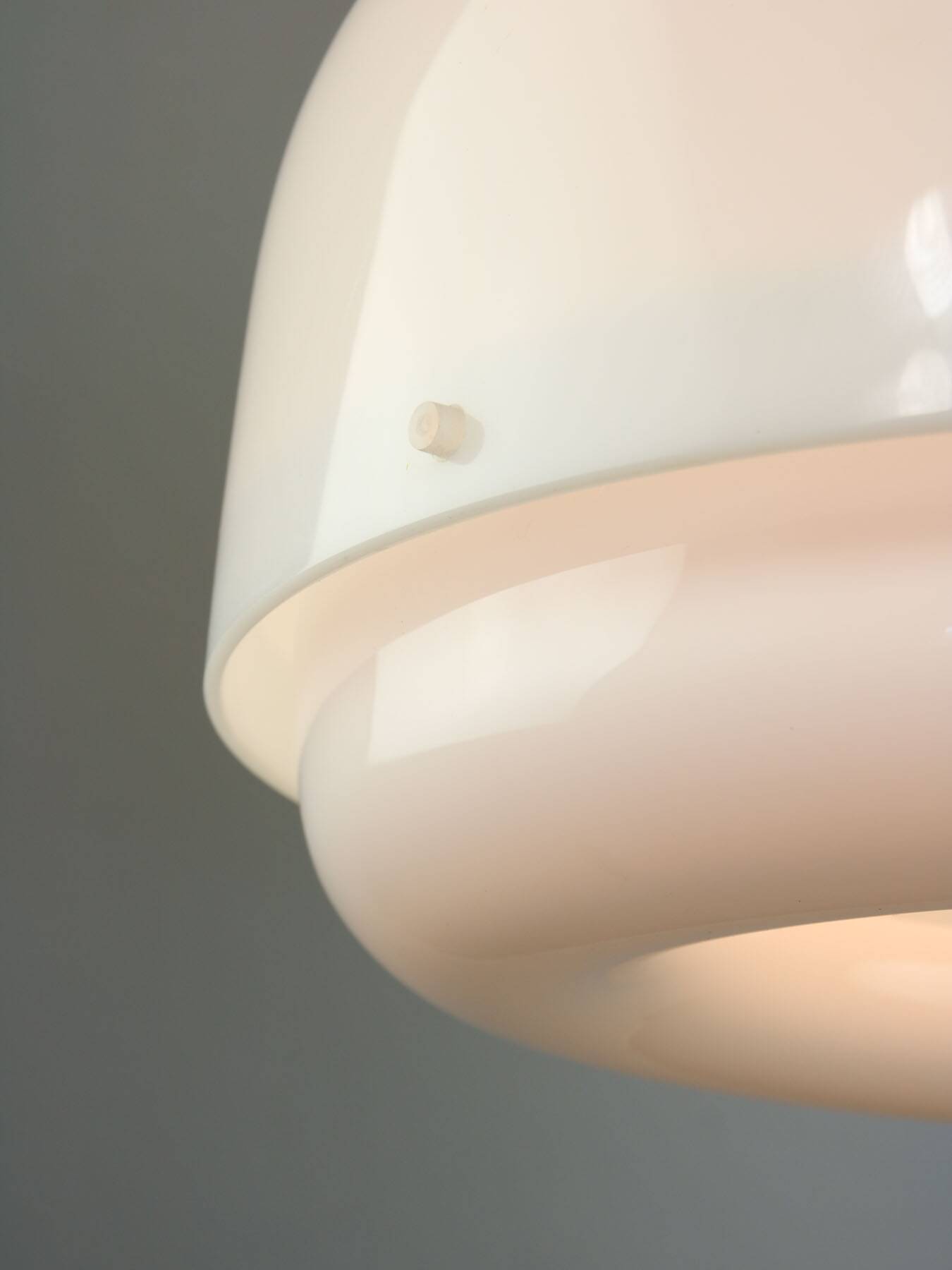 Italian White Medusa Pendant Brass Edition by Luigi Massoni for Guzzini, 1970s