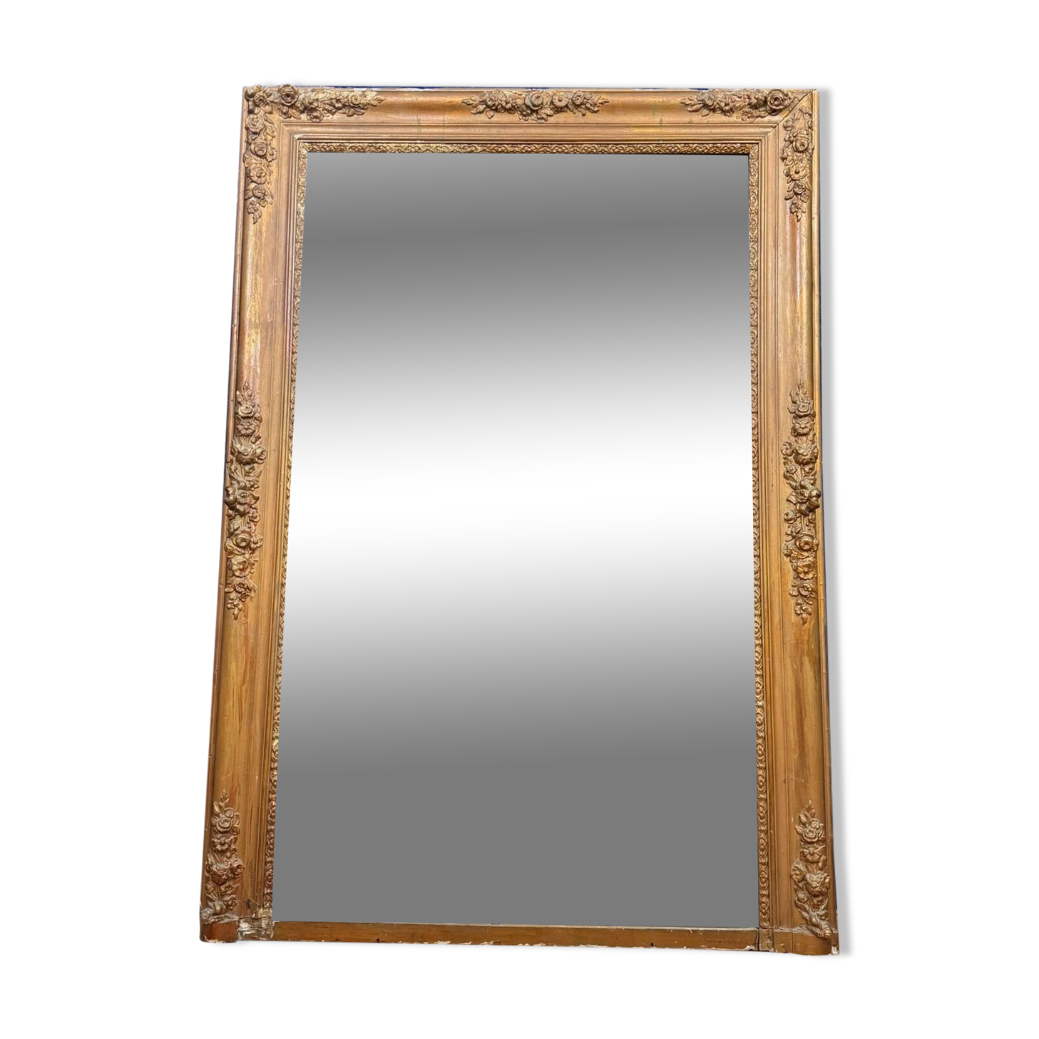 Empire period mirror in wood and gilded stucco circa 1810-1820