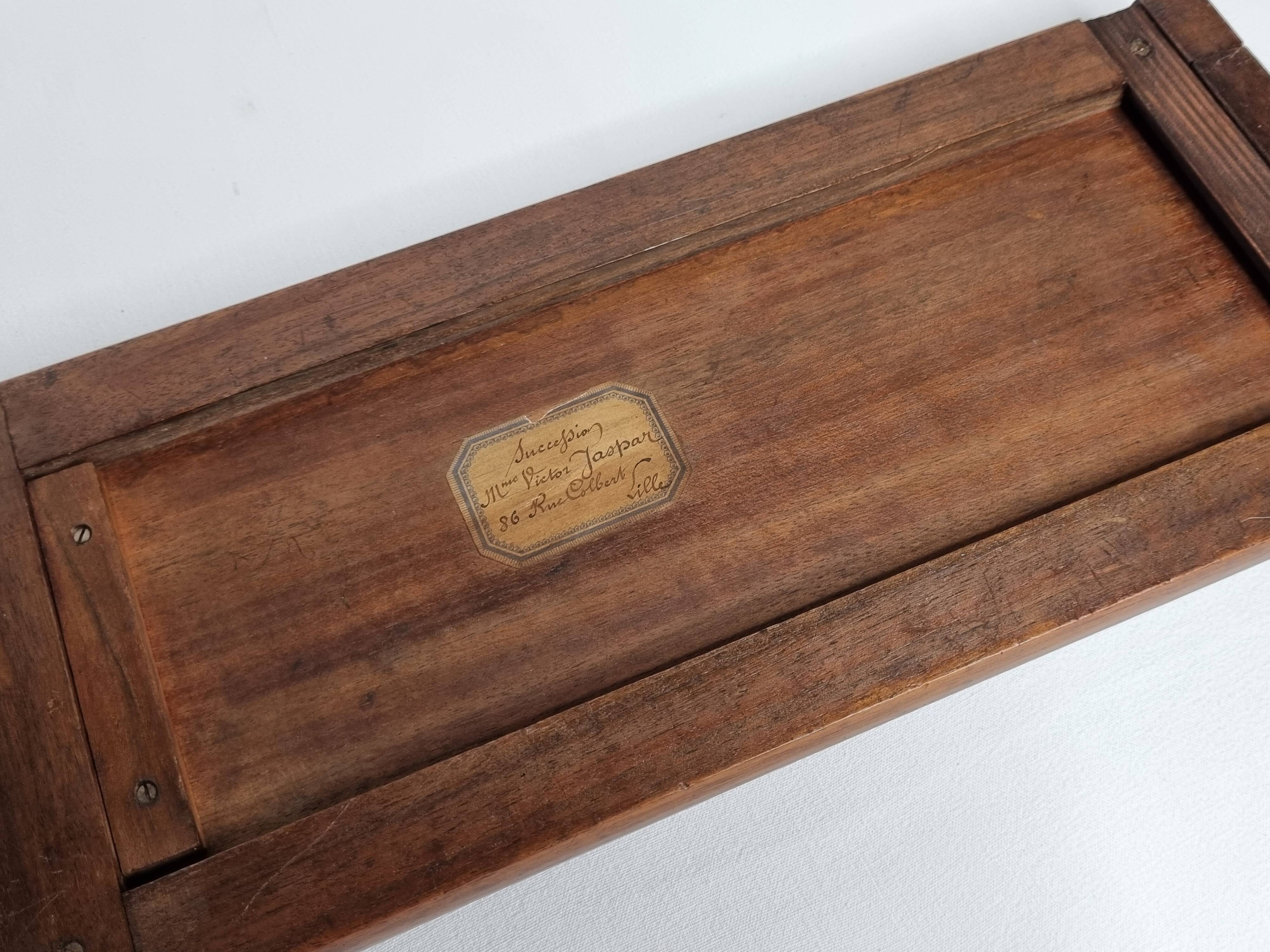 Serre-livres en bois massif à glissière, pliant, 1900