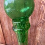 Biot carafe in green bubble glass