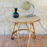 Bamboo and rattan side table circa 60's
