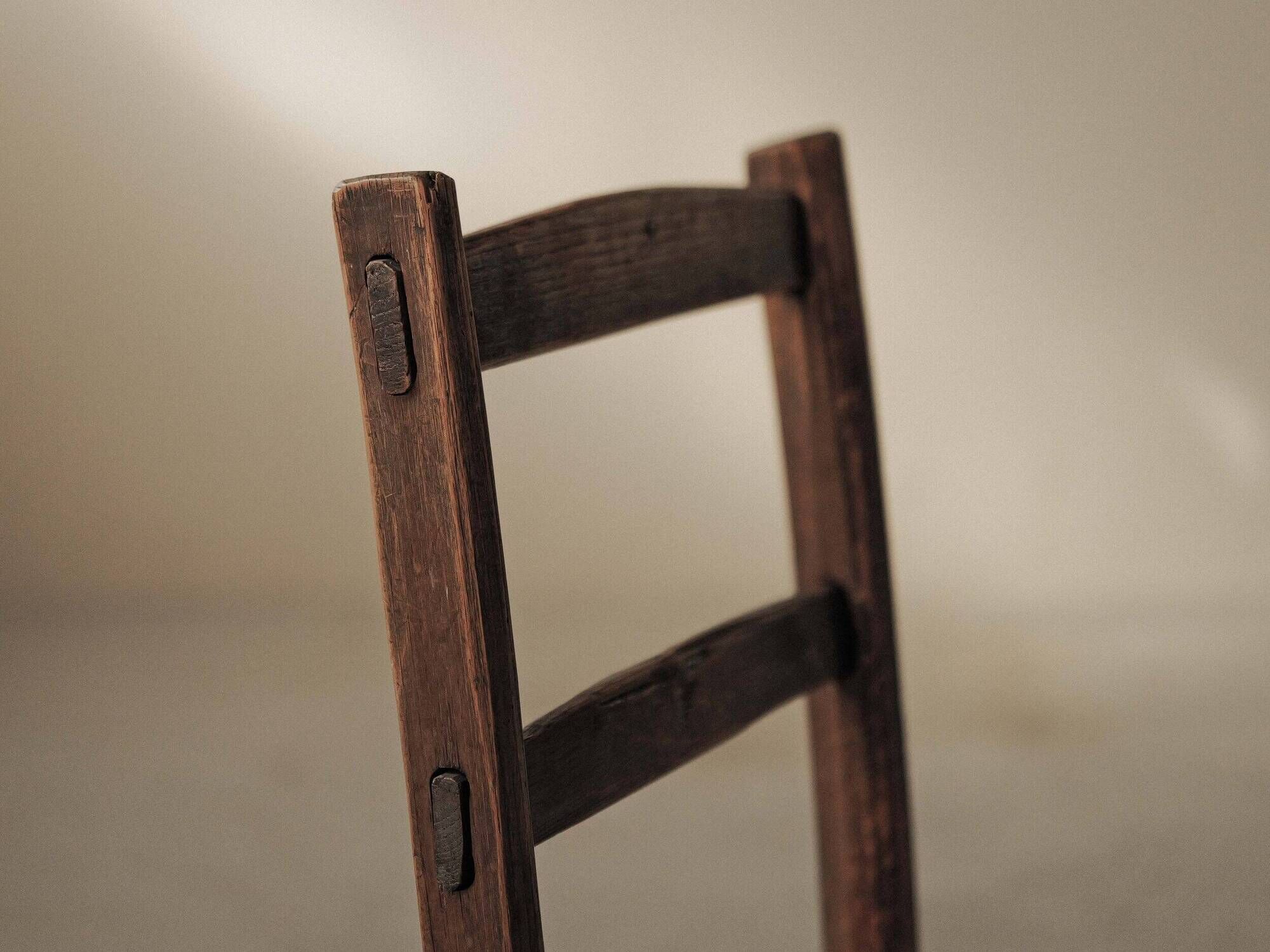 Peasant chair in wood and straw, Folk Art, around 1900