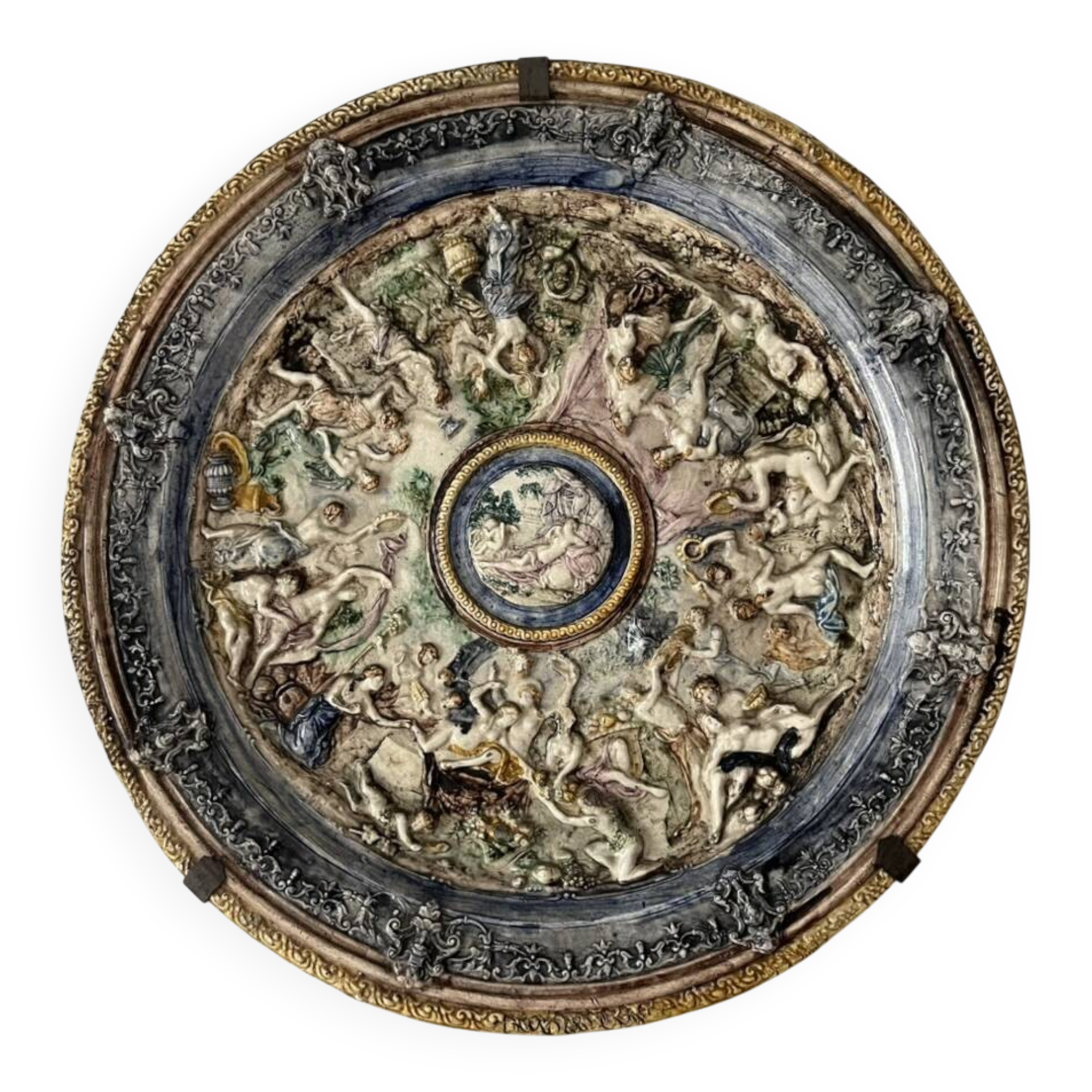 Assiette murale Bacchanale