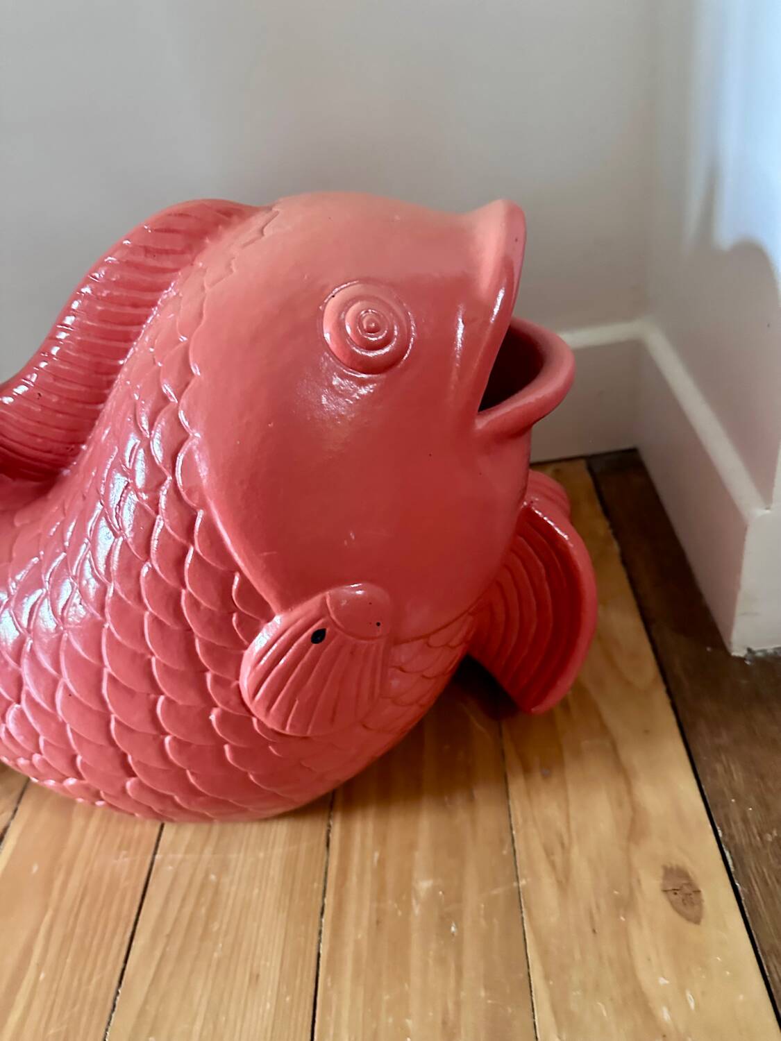 Large vintage ceramic fish 60's unique piece
