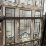 Art Deco stained glass transom window, circa 1900, 20th century