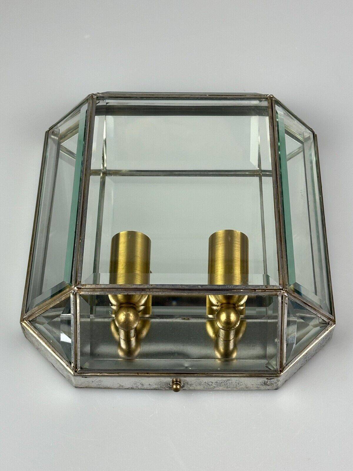 60s 70s wall lamp wall light glass & metal vintage space age design