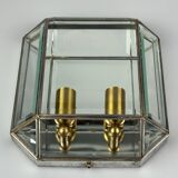 60s 70s wall lamp wall light glass & metal vintage space age design