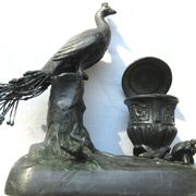 Old ink 1900, in regulation, sculpture paon and turtle art nouveau era