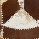 Vintage round cowhide rug 70