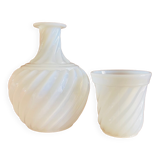 Carafe de nuit cristal opalin Vallerysthal