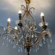 Old Venetian chandelier with Bohemian crystal tassels and gilded wood