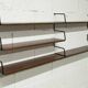 Zigzag string shelf 3 black ladders 5 teak shelves 1950