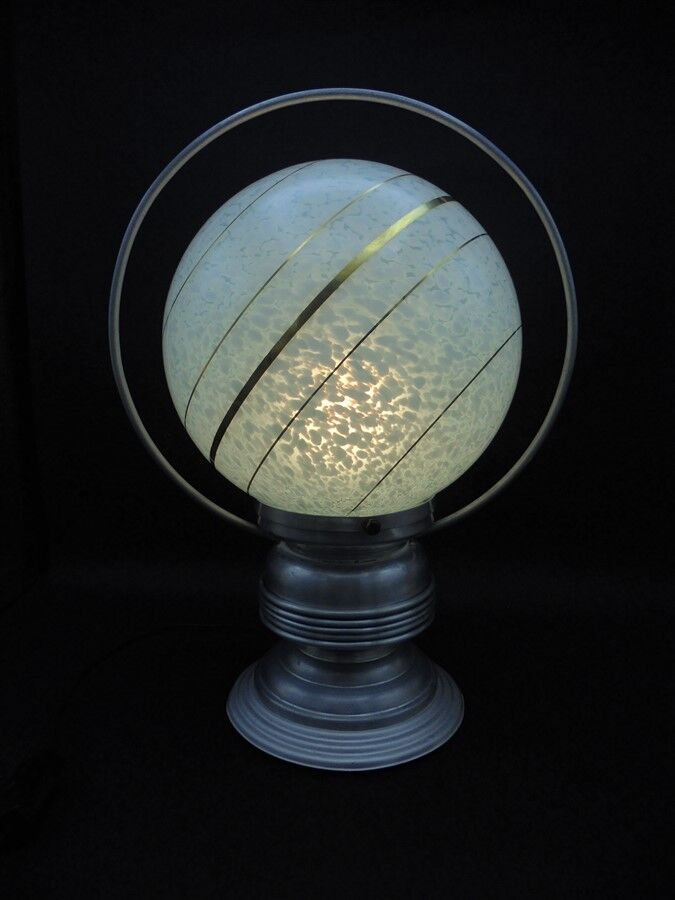 Lampe verre de clichy