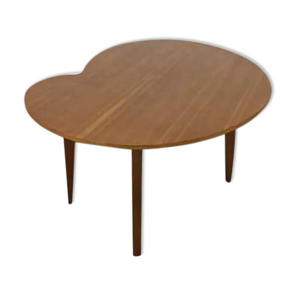 Table d'appoint haricot bois pied compas, années 50